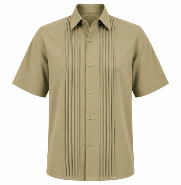 camisa plisado 15 PLACED SHORT SLEEVE SHIRT